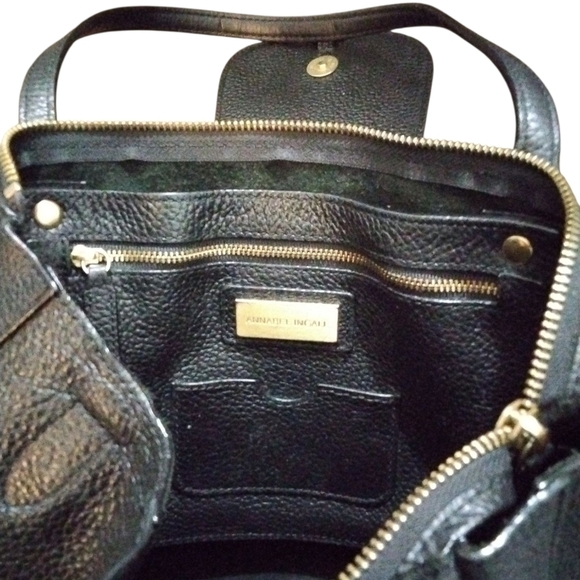 Annabell Ingall Black Leather Shoulder Bag Tote Purse main image 1
